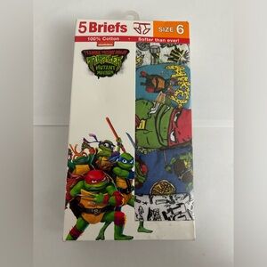 Teenage Mutant Ninja Turtles 5 Pack Boys Briefs Size 6